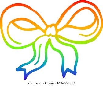 dibujo de línea de gradiente de arcoiris de un arco decorativo de dibujos animados