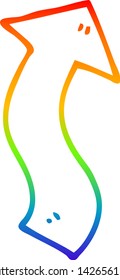 rainbow gradient line drawing of a cartoon directing arrow