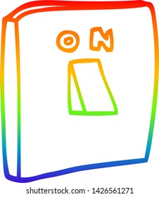 dibujo de línea de gradiente de arco iris de una caricatura en el interruptor