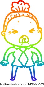 dibujo de una vieja caricatura con gradiente de arco iris