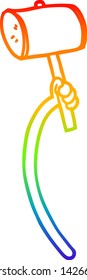 rainbow gradient line drawing of a cartoon retro hand gestures