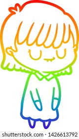 Regenbogengradientenzeichnung einer Cartoon-Frau