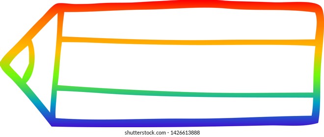 rainbow gradient line drawing of a cartoon colored pencil