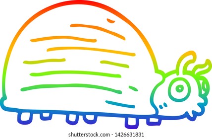 rainbow gradient line drawing of a cartoon huge beetle
