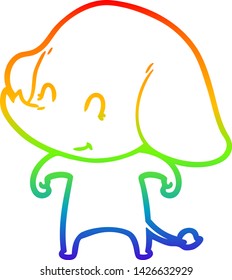 rainbow gradient line drawing of a cartoon illustration