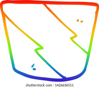 Regenbogen-Farbverlauf-Zeichnung eines Cartoon-Muffin-Topfes