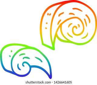 Regenbogengradientenzeichnung eines Cartoons mit dekorativem Spiralelement