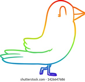 Regenbogengradientenzeichnung eines Cartoon-Vogels