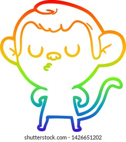 Regenbogengradientenzeichnung eines Cartoon-Affen