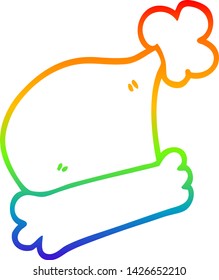 rainbow gradient line drawing of a cartoon christmas hats