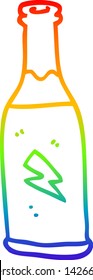 dibujo de la línea de gradiente del arco iris de una bebida barata de dibujos animados
