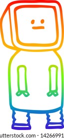 Regenbogengradientenzeichnung eines Cartoons mit lustigen Robotern