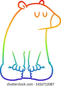 Regenbogengradientenzeichnung eines Cartoon-Bären