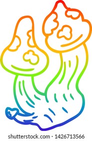dibujo de una línea de degradado de arco iris de hongos mortales de dibujos animados