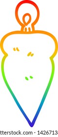 dibujo de línea de gradiente de arco iris de una decoración de árbol de dibujos animados