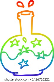 dibujo de una poción mágica de dibujos animados con gradiente arco iris