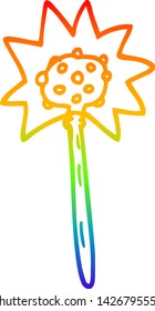 rainbow gradient line drawing of a cartoon mallet