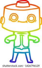 Regenbogengradientenzeichnung eines Cartoon-Roboters