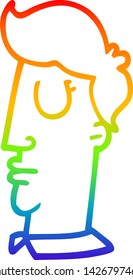 dibujo de la línea de gradiente del arco iris de una caricatura cabeza humana