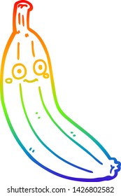 dibujo de una banana de dibujos animados con gradiente arco iris