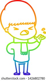 Regenbogen-Farbverlauf-Zeichnung eines Cartoons Stressmenschen