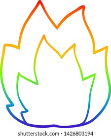 dibujo de una llama de explosión de caricatura con gradiente de arco iris