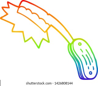 rainbow gradient line drawing of a cartoon sharp razor