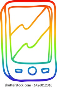Regenbogengradientenzeichnung eines roten Cartoons