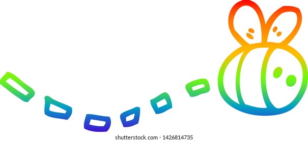 Regenbogengradientenzeichnung einer Cartoon Biene