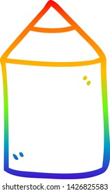 dibujo de una línea de degradado de color arcoiris de un lápiz de color caricatura