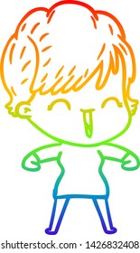 dibujo de una caricatura de una mujer riéndose
