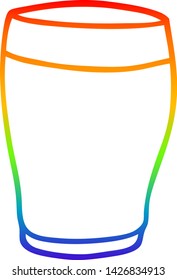 dibujo de línea de gradiente de arco iris de una pinta de dibujo animado de stout