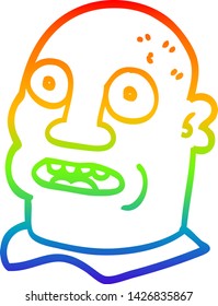 Regenbogen-Farbverlauf-Zeichnung eines Cartoon-Kopfes