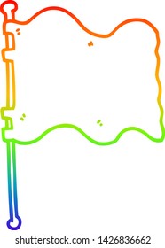 dibujo de línea de gradiente de arco iris de una bandera de dibujos animados