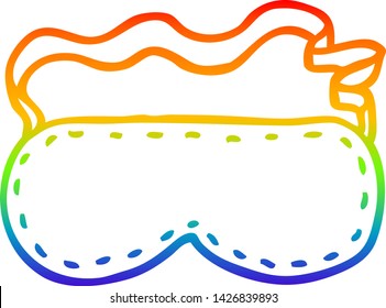 rainbow gradient line drawing of a cartoon sleeping mask