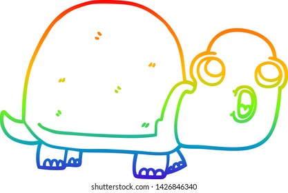 dibujo de una tortuga impactada en forma de gradiente arco iris