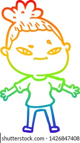 Regenbogengradientenzeichnung einer Cartoon-Frau