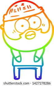 Regenbogen-Farbverlauf-Zeichnung eines Cartoon-Bärenmanns