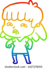 dibujo de una mujer preocupada por la caricatura