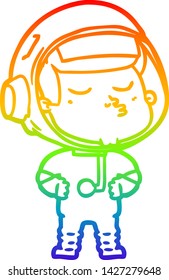Regenbogengradientenzeichnung eines selbstbewussten Astronauten