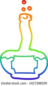 rainbow gradient line drawing of a cartoon potion