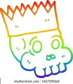 dibujo de una calavera de dibujos animados con corona