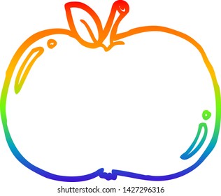 dibujo de una manzana de caricatura con gradiente de arco iris