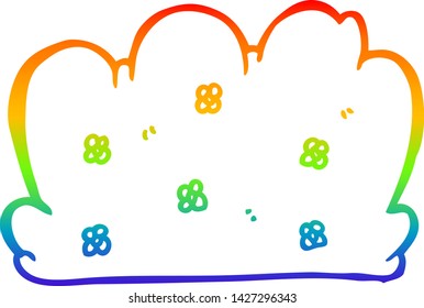 rainbow gradient line drawing of a cartoon hedge