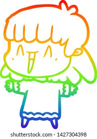 dibujo de una mujer de dibujos animados con gradiente de arco iris