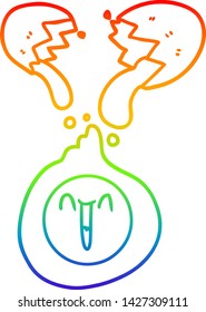 Regenbogen-Farbverlauf-Zeichnung eines Cartoons riss Ei