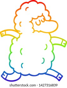 dibujo de una caricatura de oveja negra en gradiente arco iris