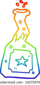 dibujo de línea de gradiente de arco iris de una serie de pociones de experimentos de dibujos animados