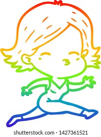 dibujo de una mujer de dibujos animados con gradiente de arco iris