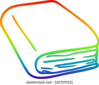 rainbow gradient line drawing of a cartoon brown diary